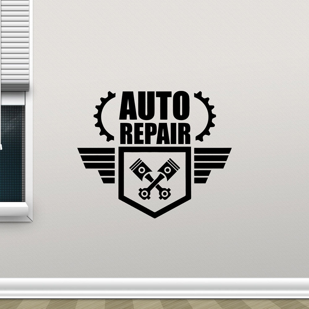 Auto Repair Shop Logo - Наклейки на стены для ремонта автомобиля,