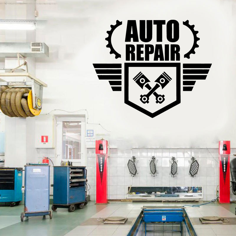 Наклейка на стену для авторемо – обзор и цена Auto Repair Shop Logo