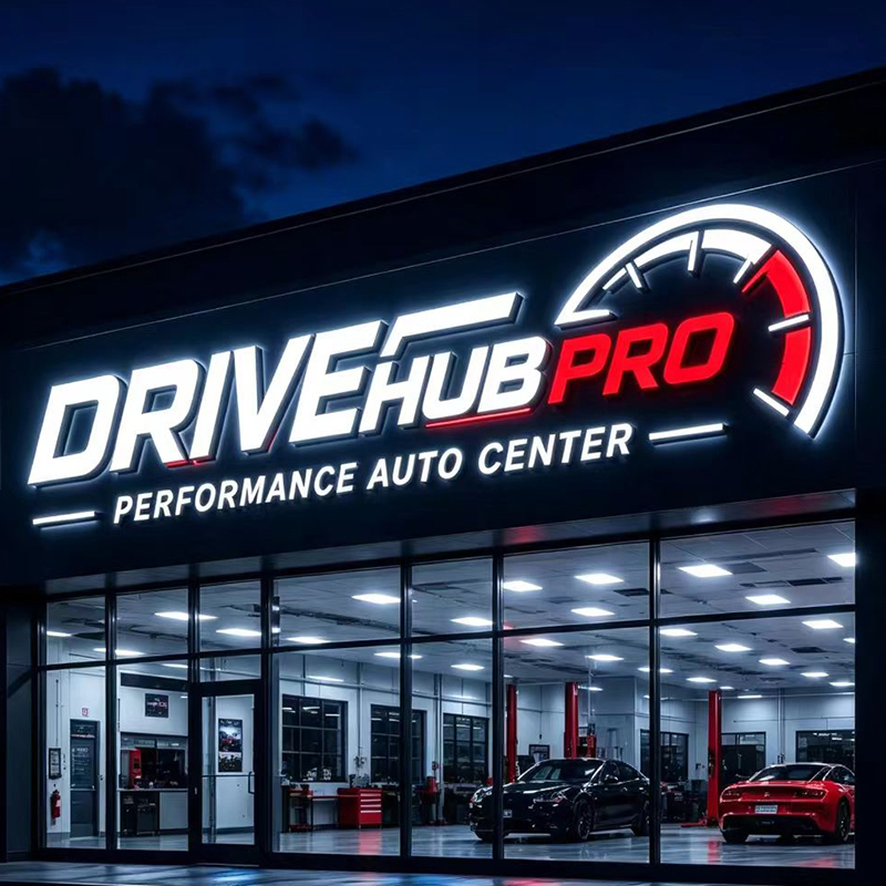 3D-вывеска с индивидуальной LE – обзор и цена Auto Repair Shop Logo