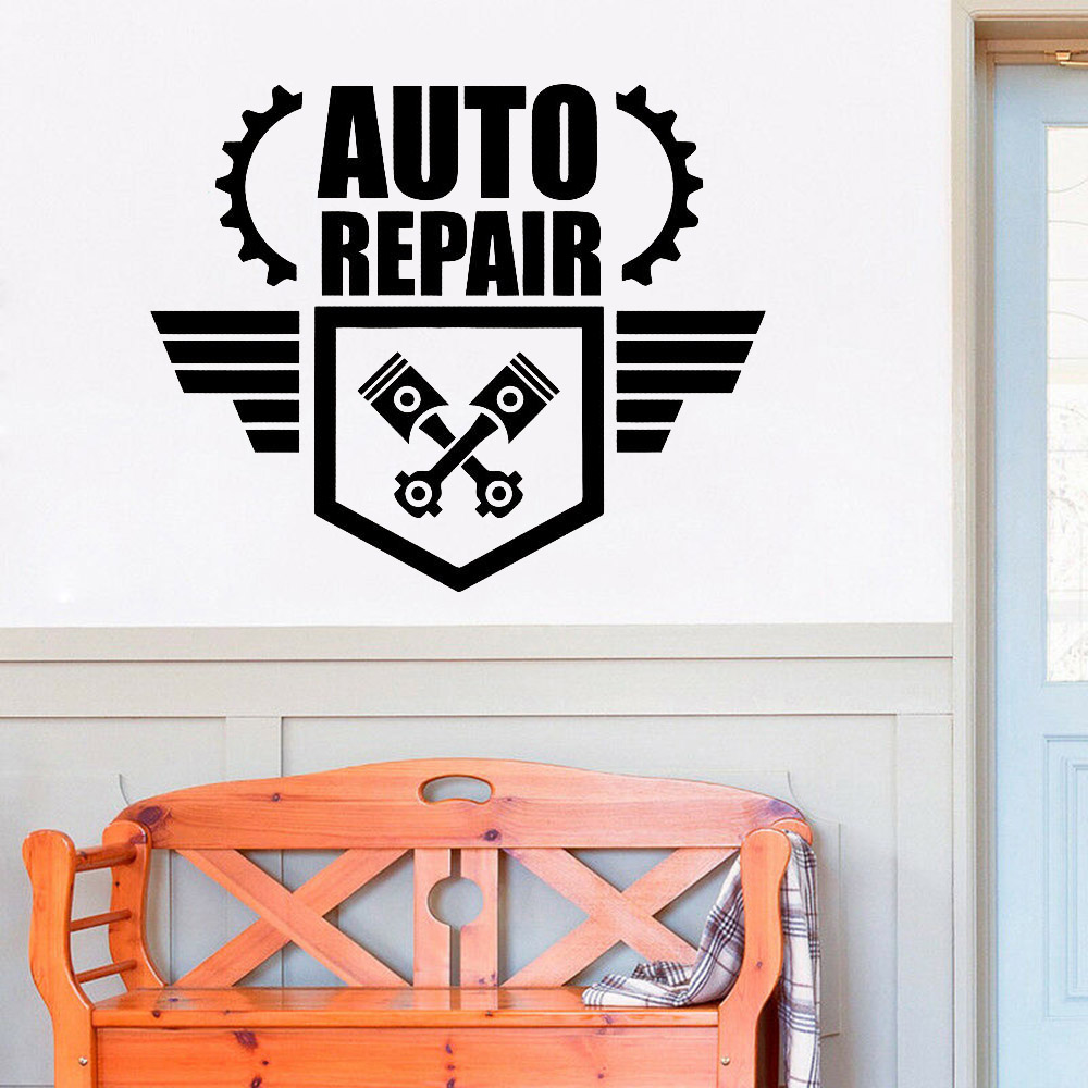 Наклейки на стены для ремонта  – обзор и цена Auto Repair Shop Logo